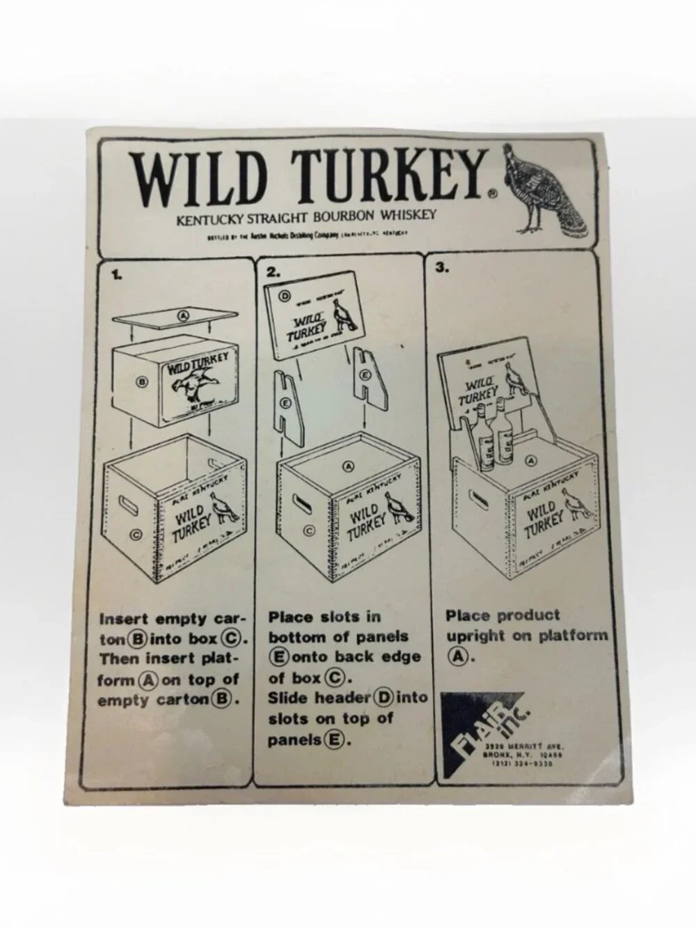🦃🥃 Vintage Wild Turkey Bourbon Wooden Crate Display Box 8 Year 101 Proof Rare